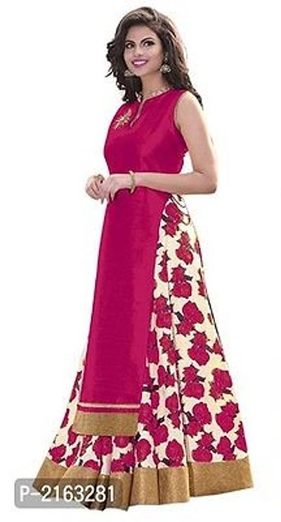 Floral Printed Art Silk Lehenga Choli Semi Stitched 